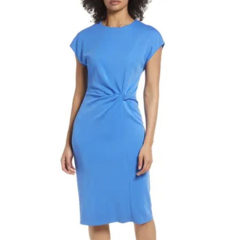 Halogen® Twist Front Knit Sheath Dress (S)